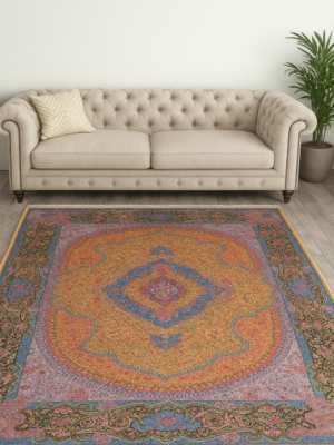 lachak toranj design silk rug