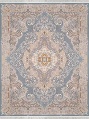 mahtab design rug (7′ x 10′ ) modern traditional design – grey